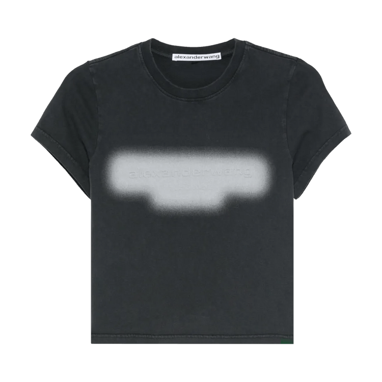 Alexander Wang Emboss Graphic Shrunken Tee 'Washed Black'