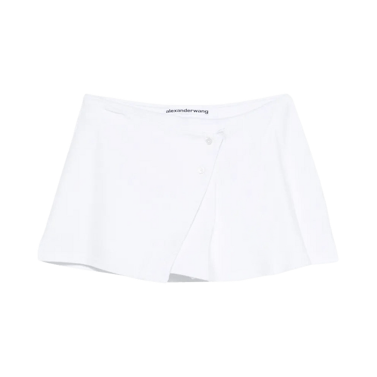 Alexander Wang Pleated Wrap Mini Skirt 'Vintage White'