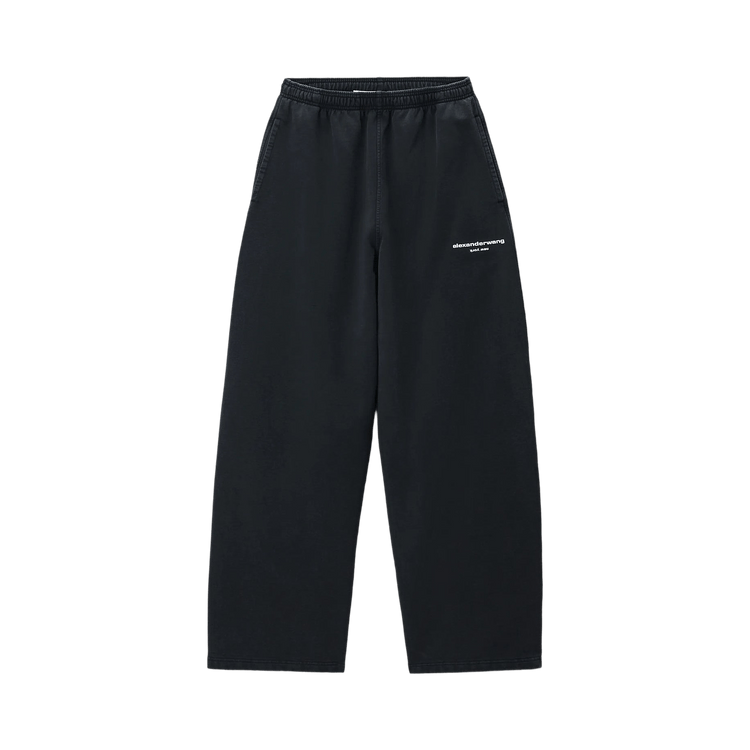 Alexander Wang Logo Print Mid-Rise Relaxed Sweatpant 'Washed Black'
