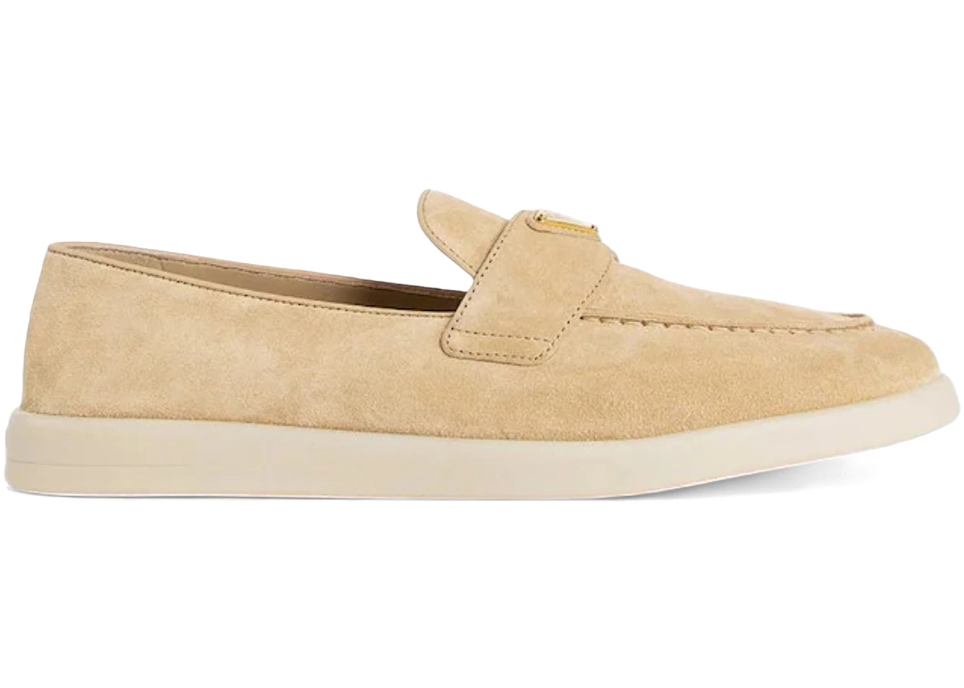 Prada Suede Leather Loafers Ecru (Women's)