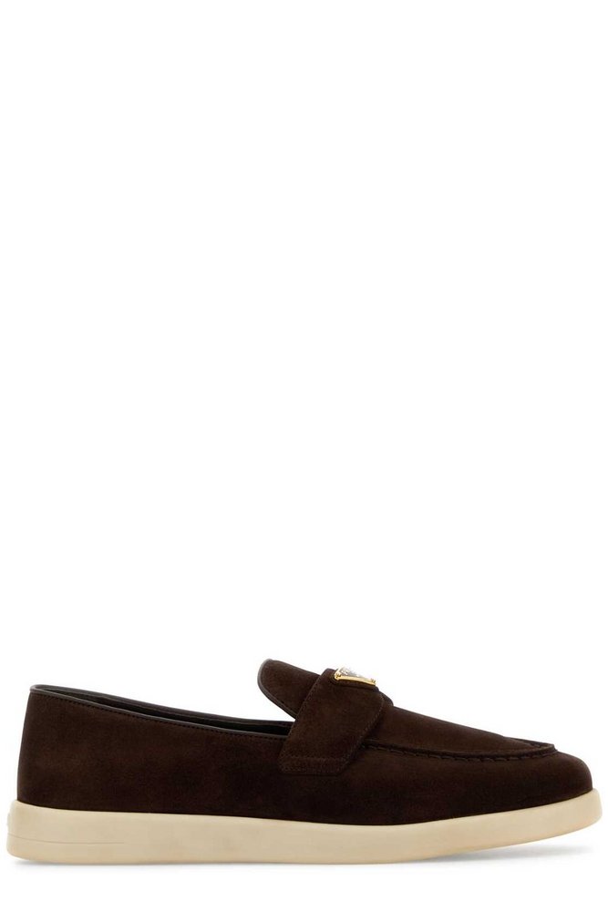 Prada Triangle-Logo Moccasins