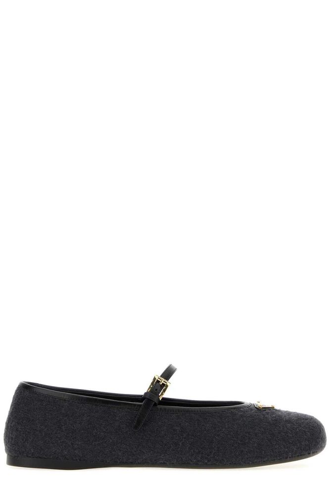 Prada Buckled Strap Ballet Flats