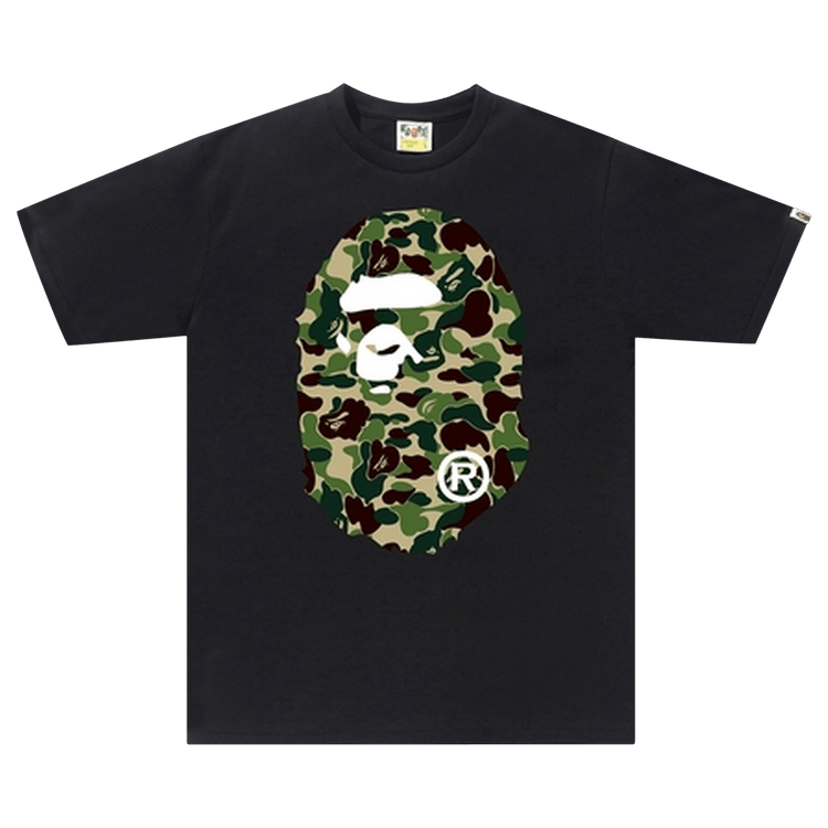 BAPE ABC Camo Big Ape Head Tee 'Black/Green'