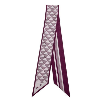 (WMNS) PRADA FW25 Jacquard Silk Scarf 'Purple'