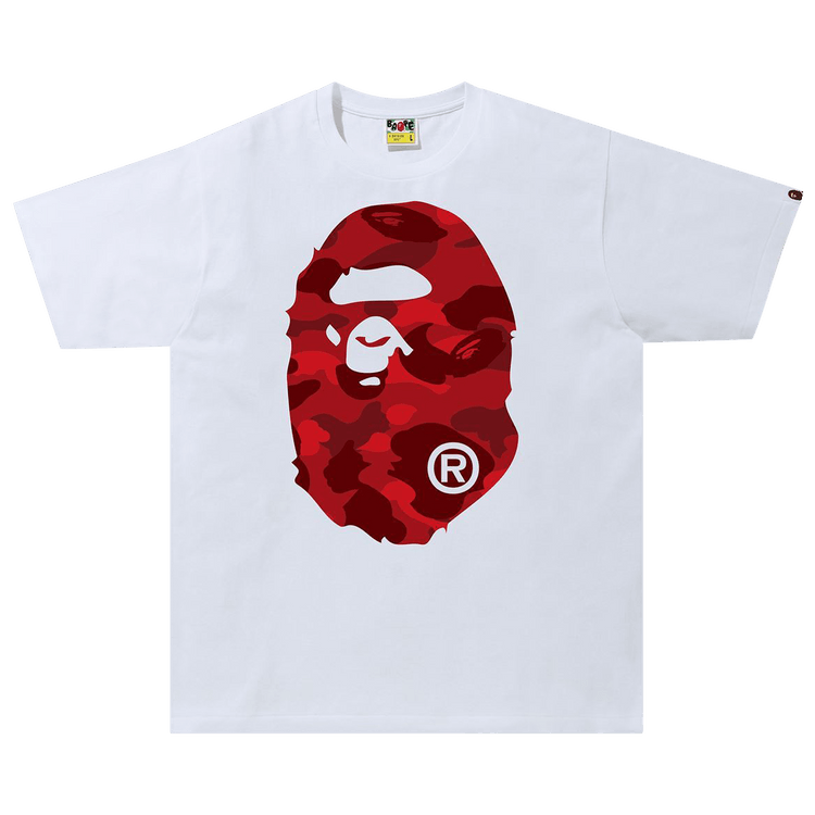 BAPE Color Camo Big Ape Head Tee 'White/Red'