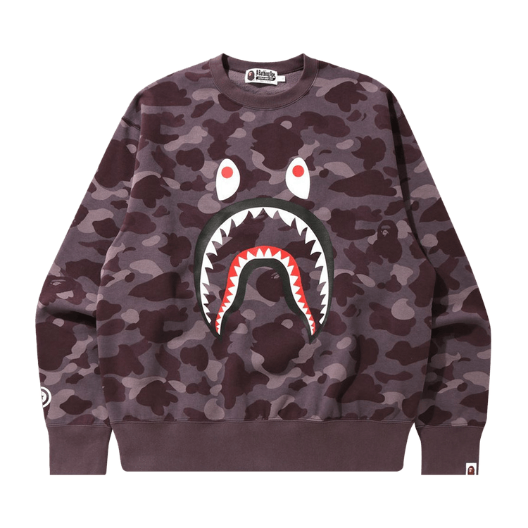 BAPE Color Camo Shark Relaxed Fit Crewneck 'Burgundy'