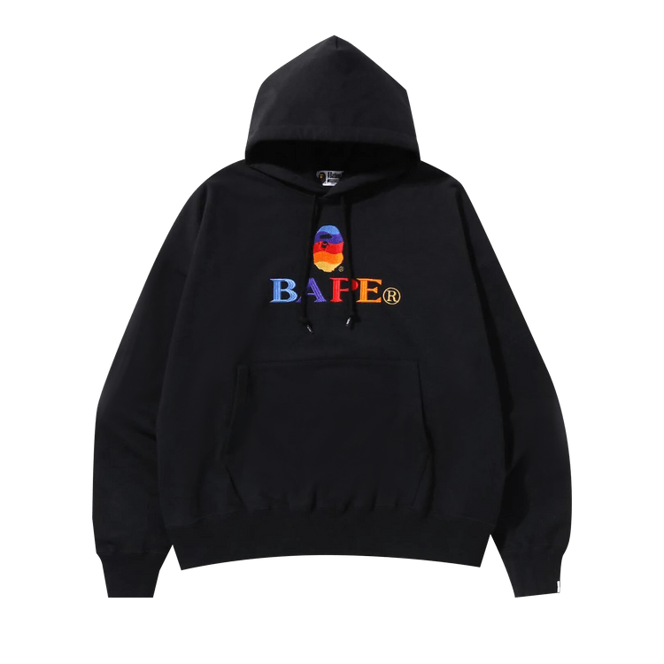 BAPE Embroidery Loose Fit Pullover Hoodie 'Black'