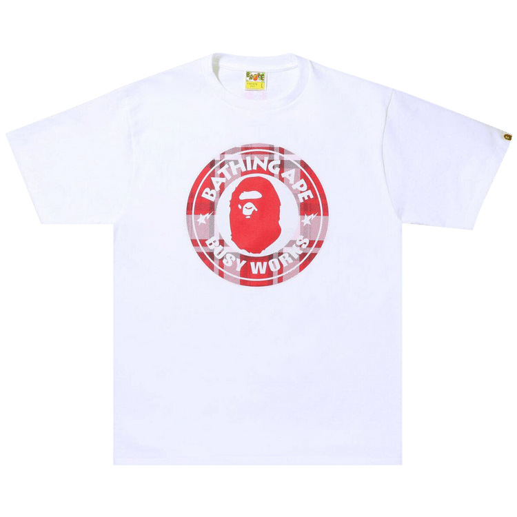 BAPE Check Gift Busy Works Tee 'White'
