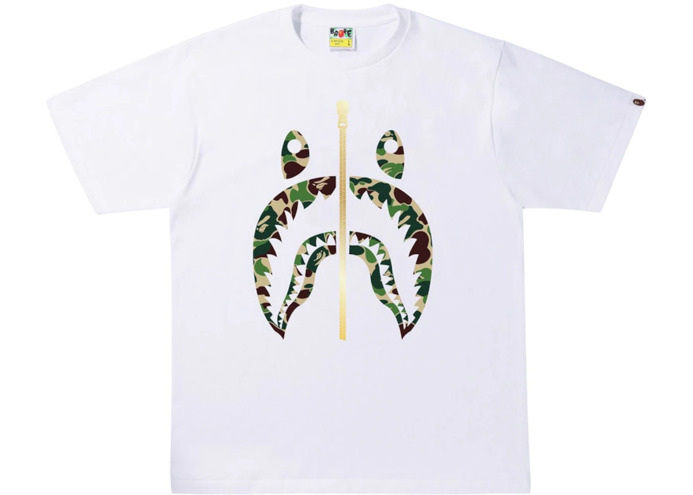 BAPE A Bathing Ape ABC Camo Shark Tee White/Green