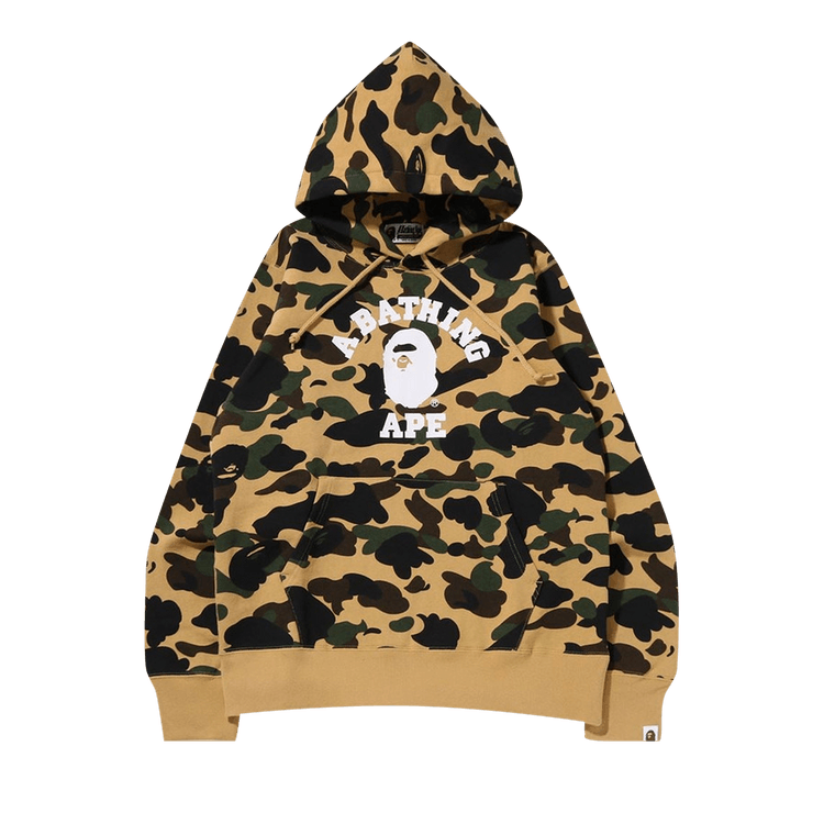 BAPE 1st Camo College Pullover Hoodie 'Yellow'