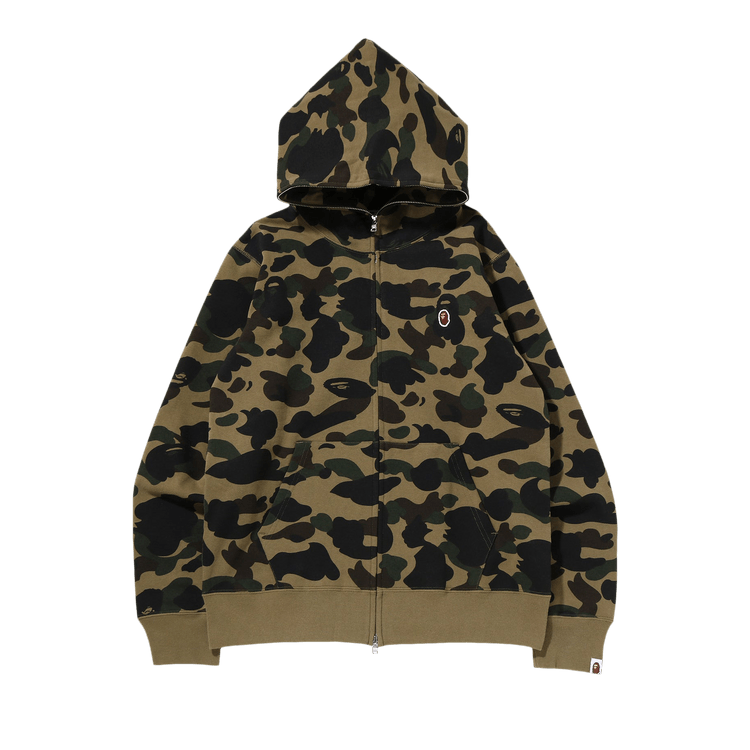 BAPE 1st Camo One Point Full Zip Hoodie 'Green'