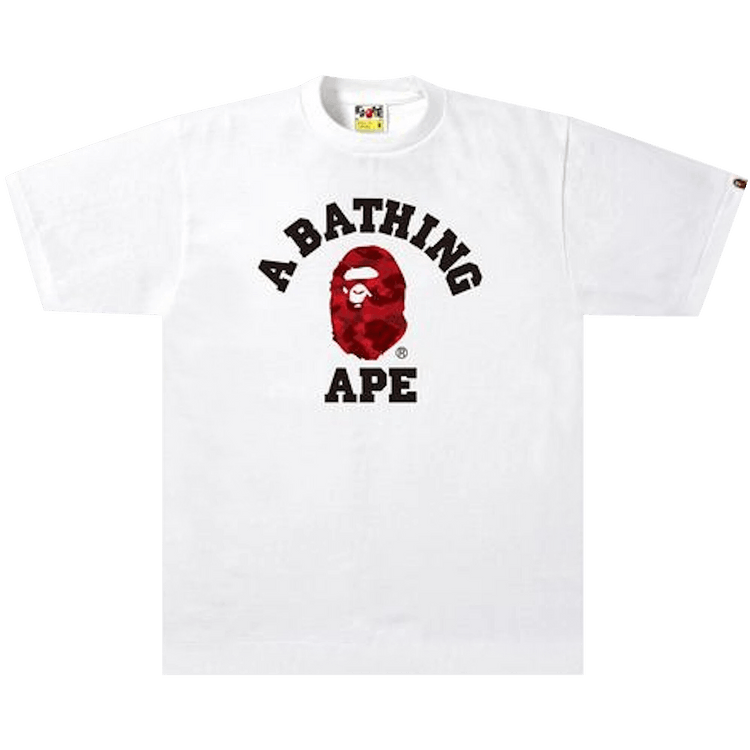 BAPE Color Camo College Tee 'White/Red'