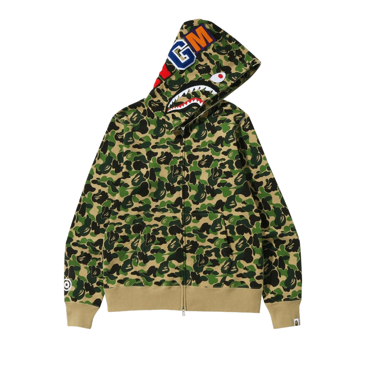 BAPE ABC Camo Shark Full Zip Hoodie 'Green'