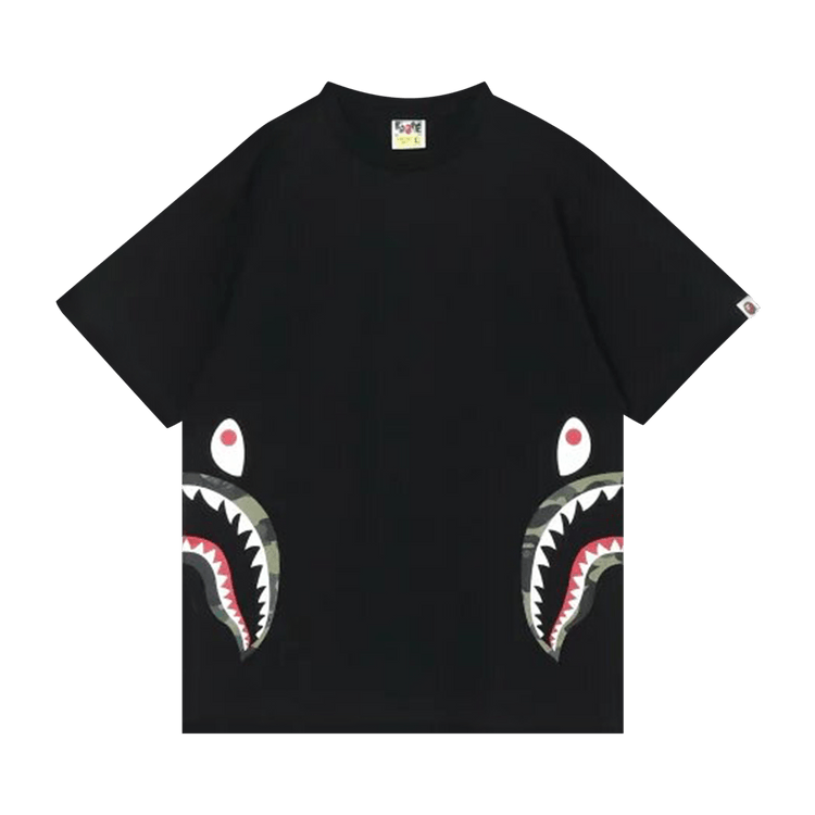 BAPE 1st Camo Side Shark Tee 'Black/Green'