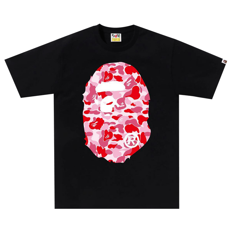 BAPE ABC Camo Big Ape Head Tee 'Black/Pink'