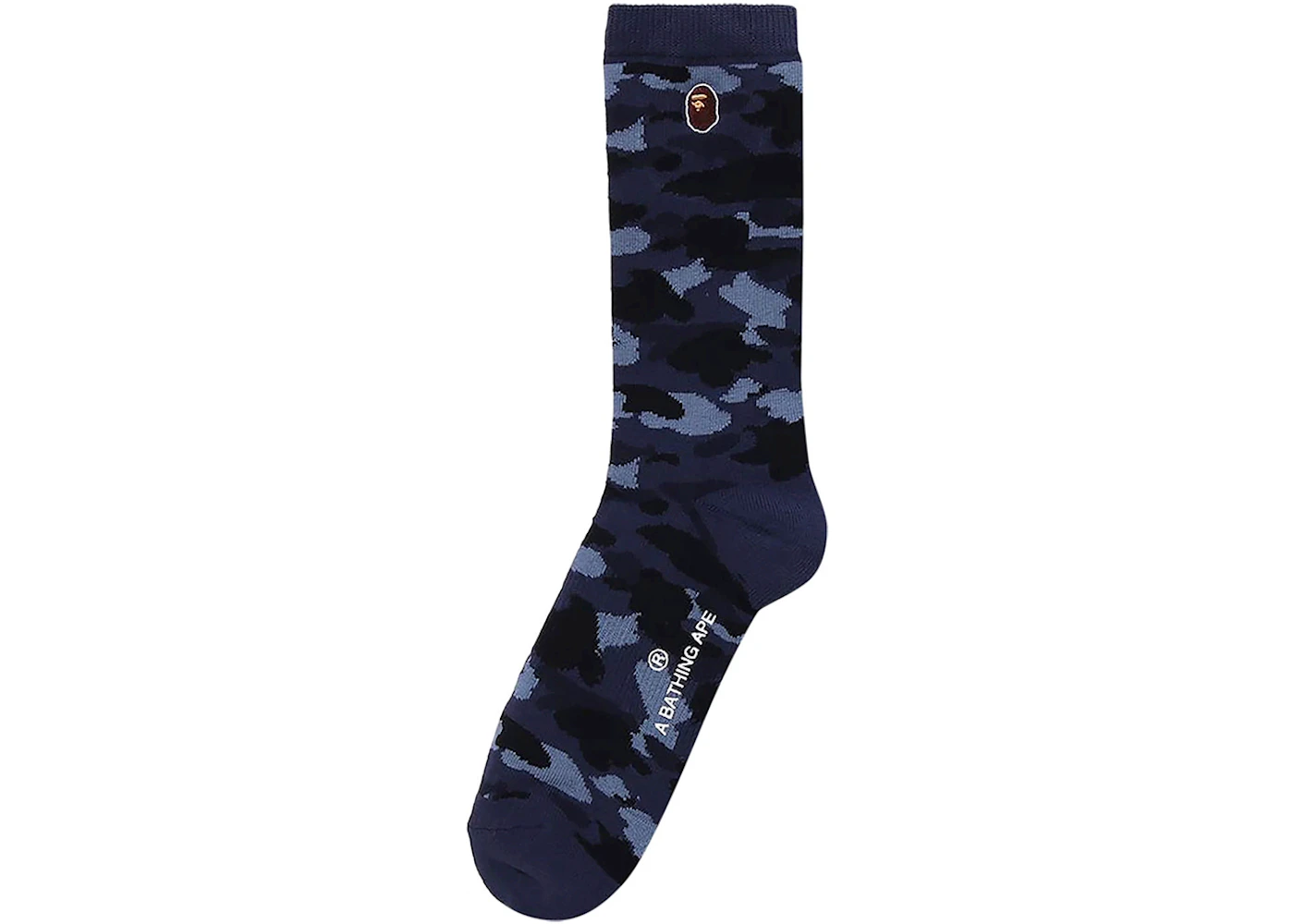 BAPE Color Camo Ape Head One Point Socks Navy