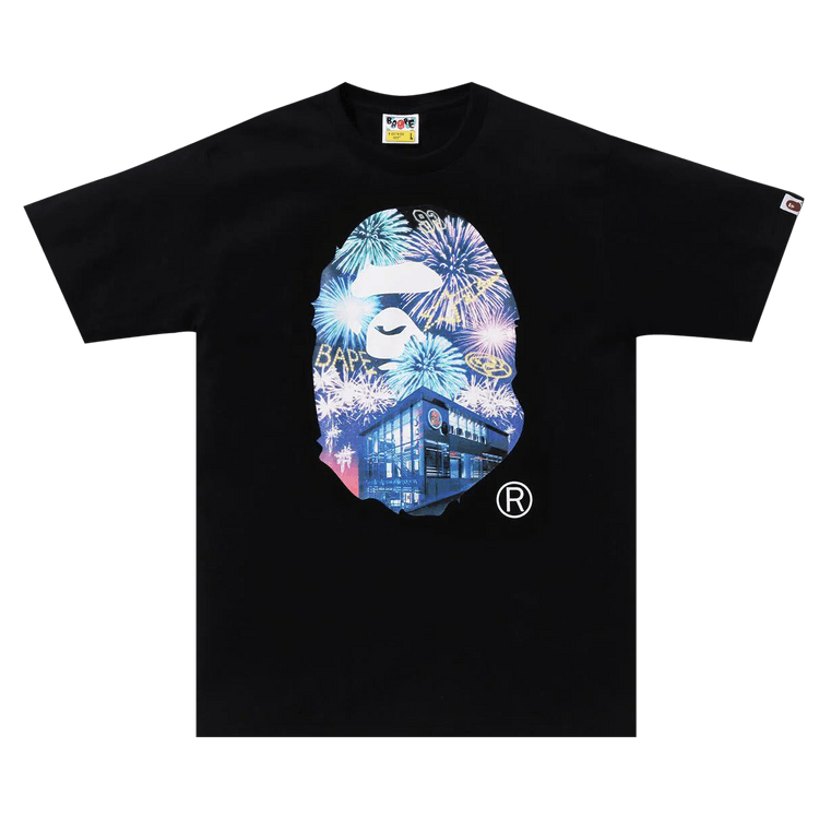 BAPE Ape Head Photo Firework Tee 'Black'