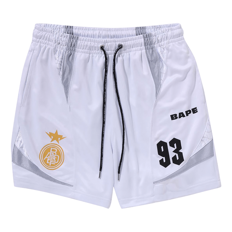 BAPE Multi Logo Relaxed Fit Soccer Shorts 'White'