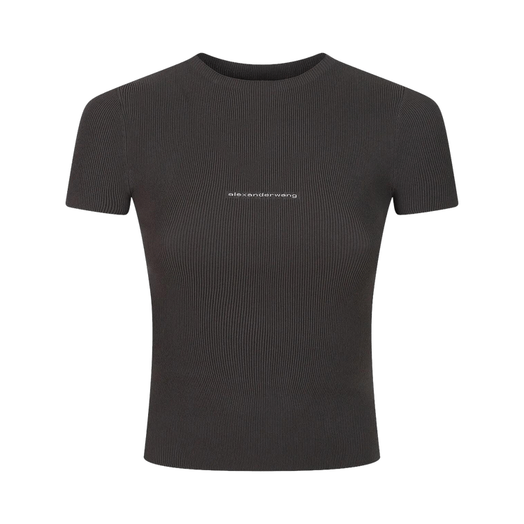 Alexander Wang Jacquard Logo Short-Sleeve Crewneck Top 'Cola'