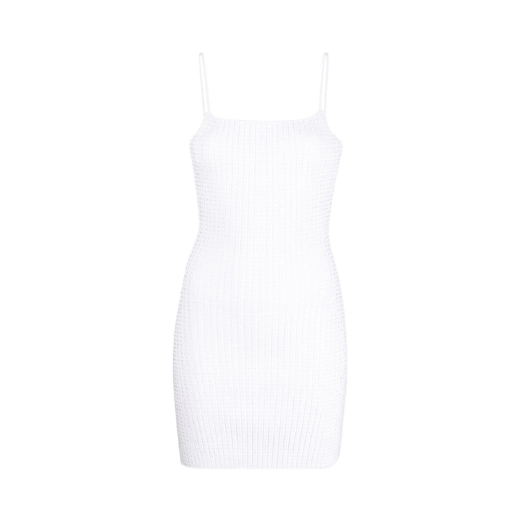 Alexander Wang Clear Crystal Rib Mini Dress 'White'