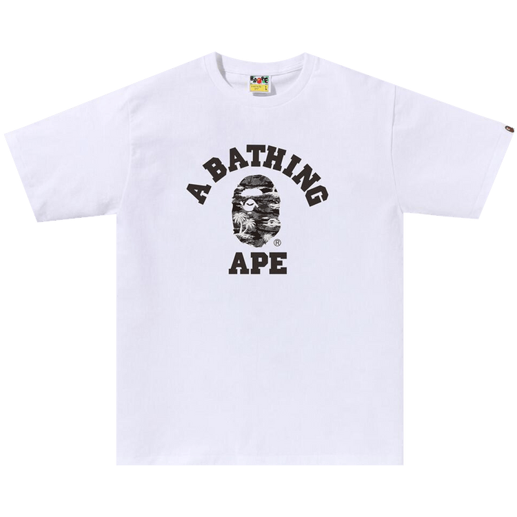 BAPE Palm Tree Camo College Tee 'White/Black'