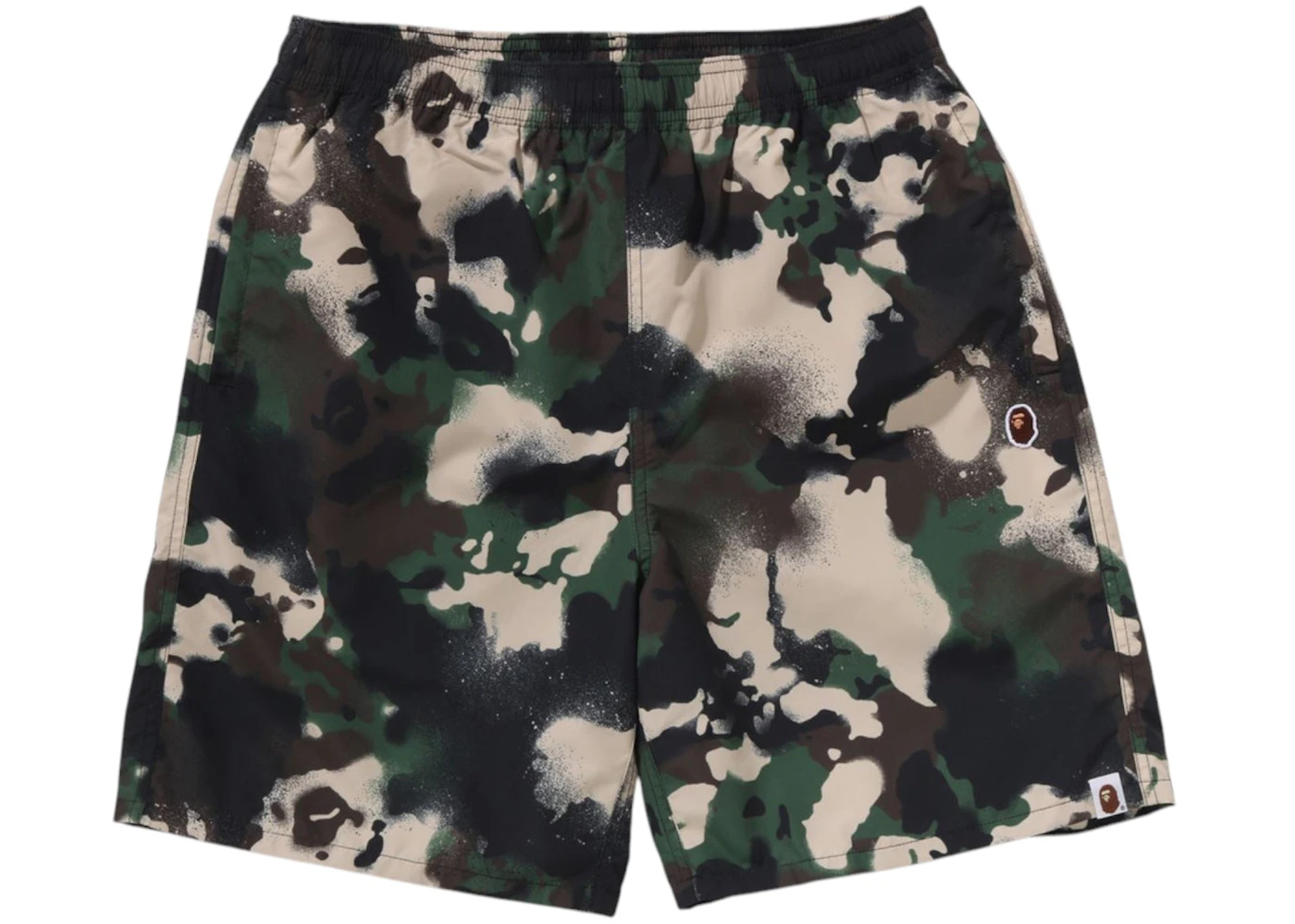 BAPE Map Camo Regular Fit Beach Shorts Green