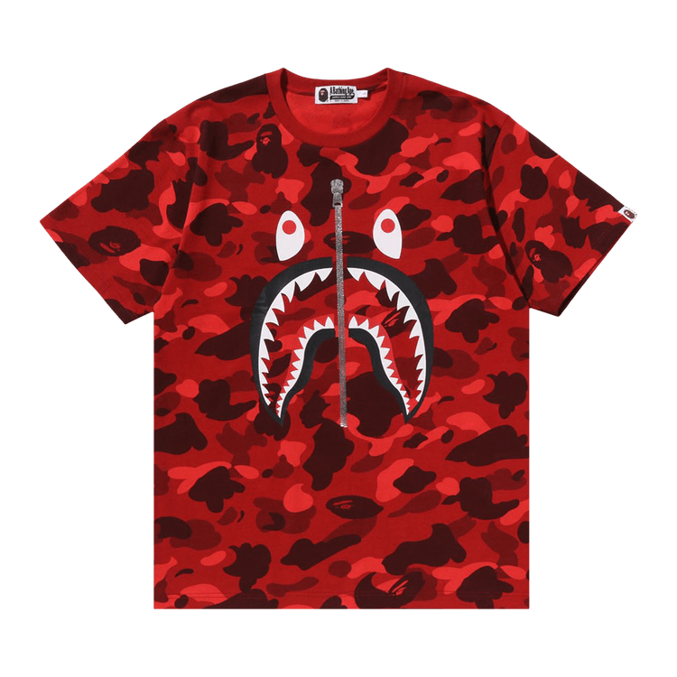 BAPE Color Camo Shark Tee 'Red'