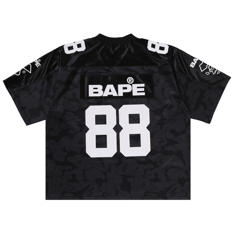 BAPE Solid Camo Multi Logo Relaxed Fit Football Jersey Tee 'Black'