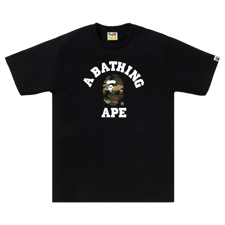BAPE Woodland Camo College Tee 'Black Green'