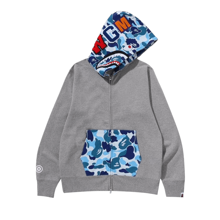BAPE Camo Shark Full Zip Hoodie 'Grey'