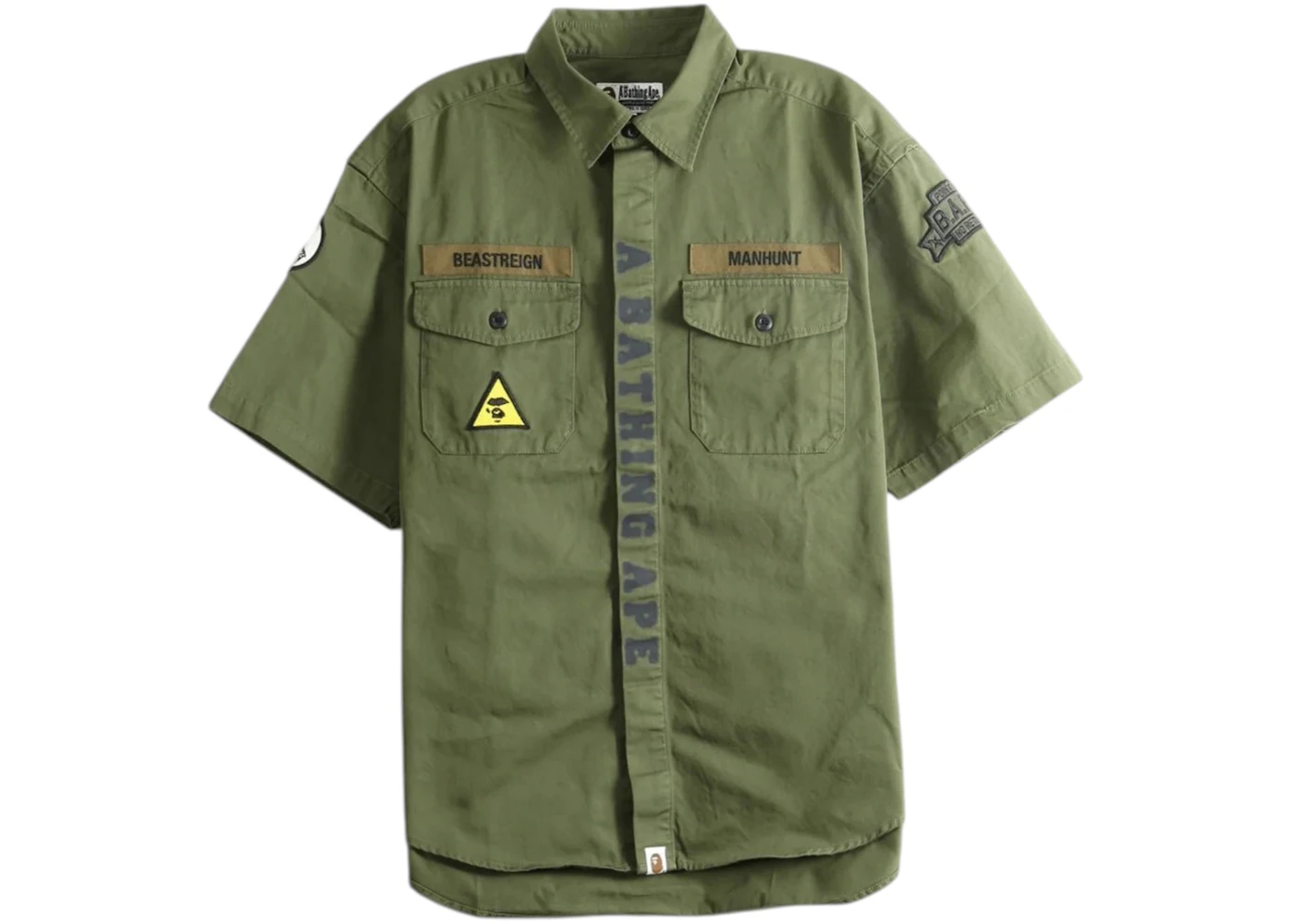 BAPE Multi Patch Cpo Short Sleeve Shirt Olived