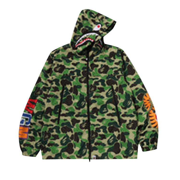 BAPE ABC Camo Shark Hoodie Jacket 'Green'