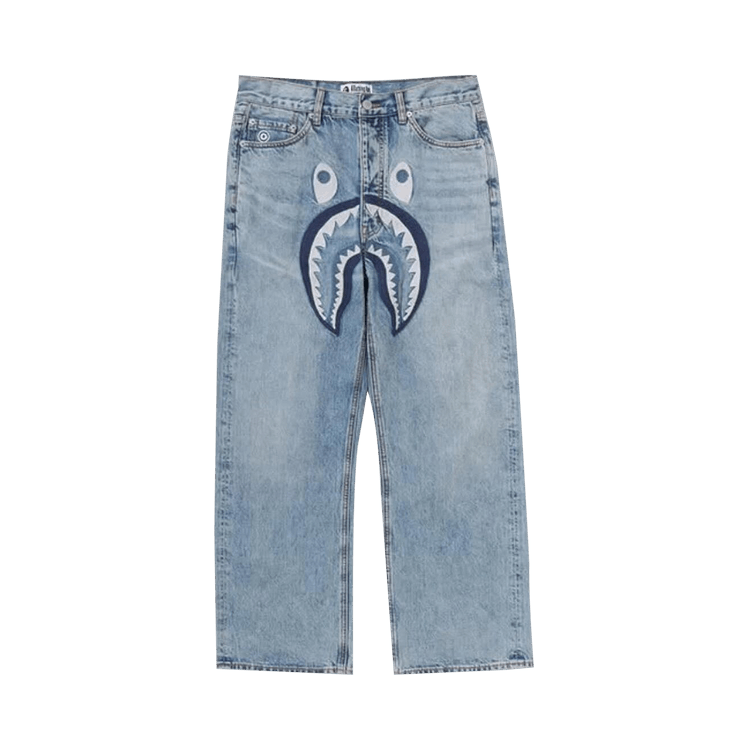 BAPE Shark Relaxed Fit Denim Pants 'Blue'