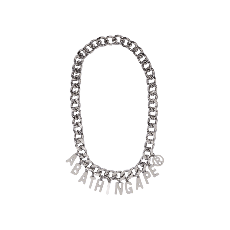 BAPE Line Camo Debossed A Bathing Ape Chain Necklace 'Grey'