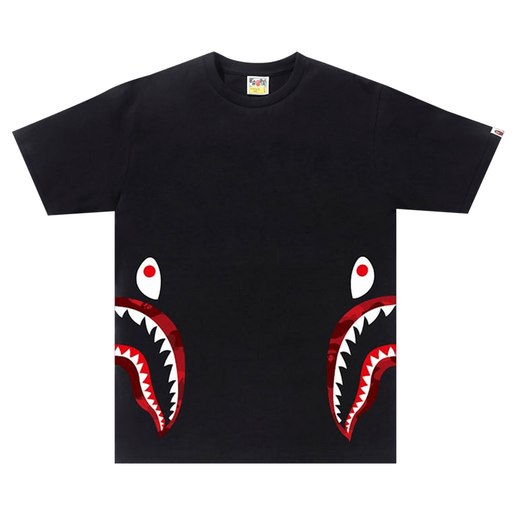 BAPE Color Camo Side Shark Tee 'Black Red'