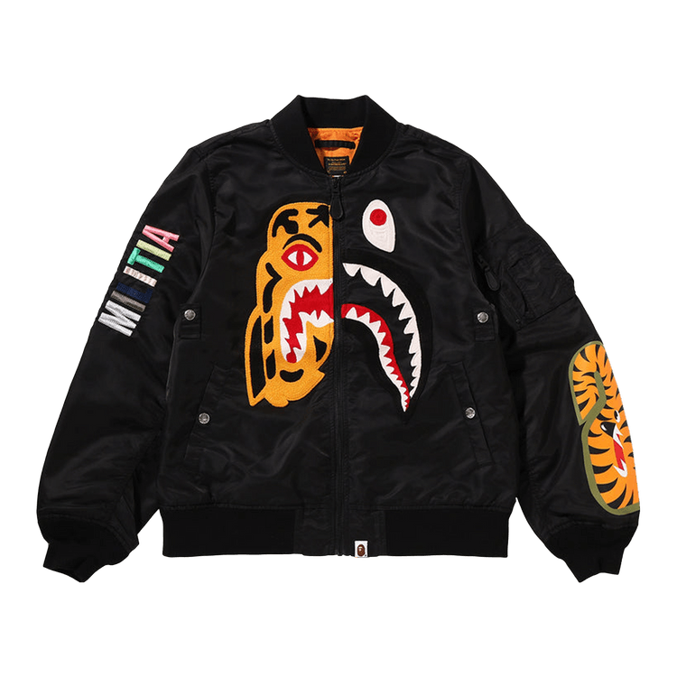 BAPE Tiger Shark Bomber Jacket 'Black'