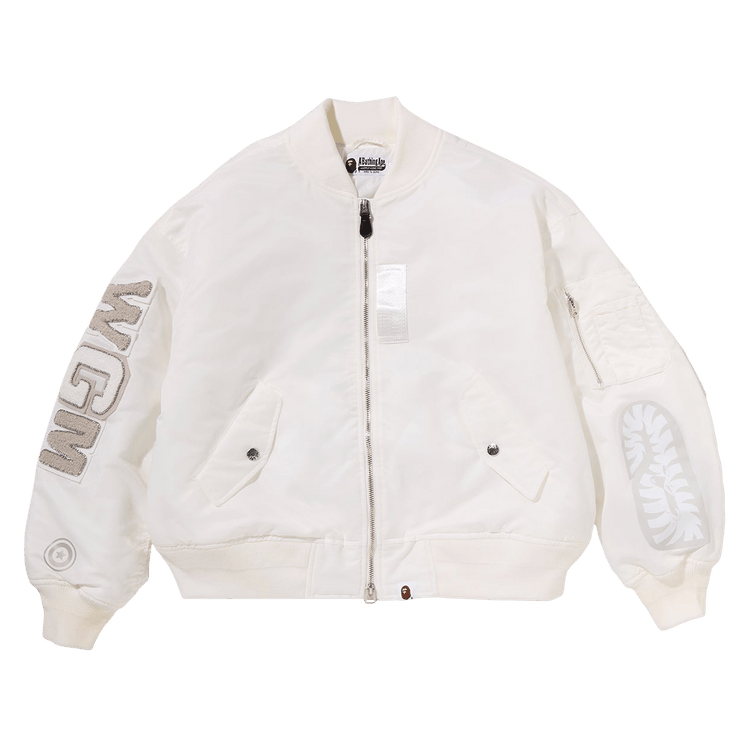 BAPE Oversized Shark Ma-1 Jacket 'White'