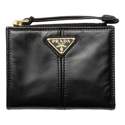 (WMNS) PRADA FW25 Small Leather Wallet 'Black'