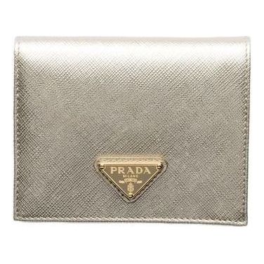 (WMNS) PRADA SS26 Small Saffiano Leather Wallet 'Pyrite'