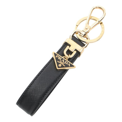 PRADA FW25 Saffiano Keychain 'Black Gold'