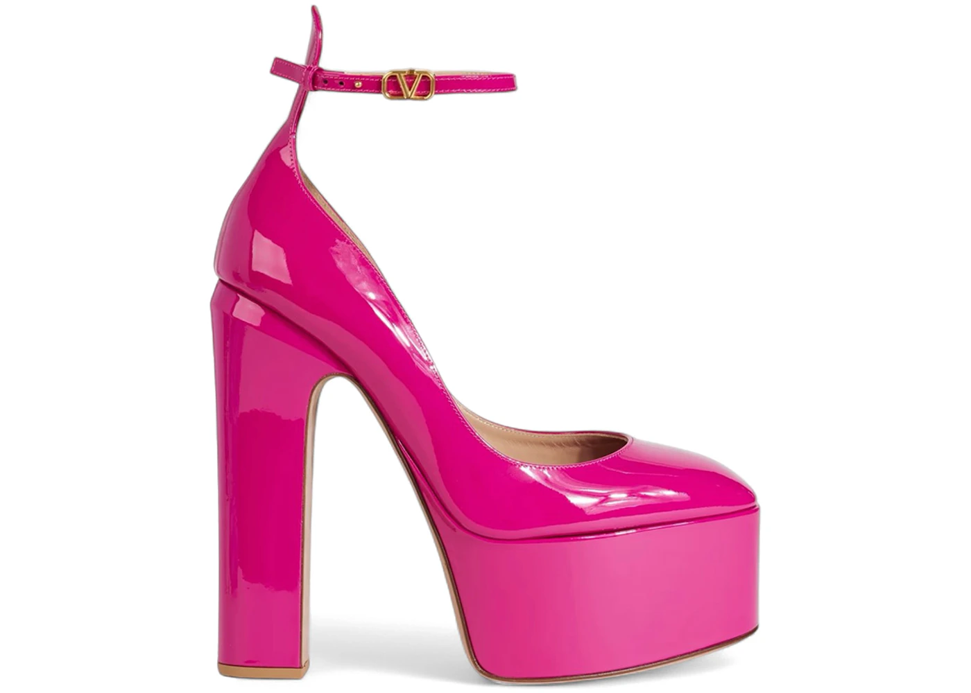Valentino Tan-Go 155 Patent Leather Platform Pumps Pink (Women's)