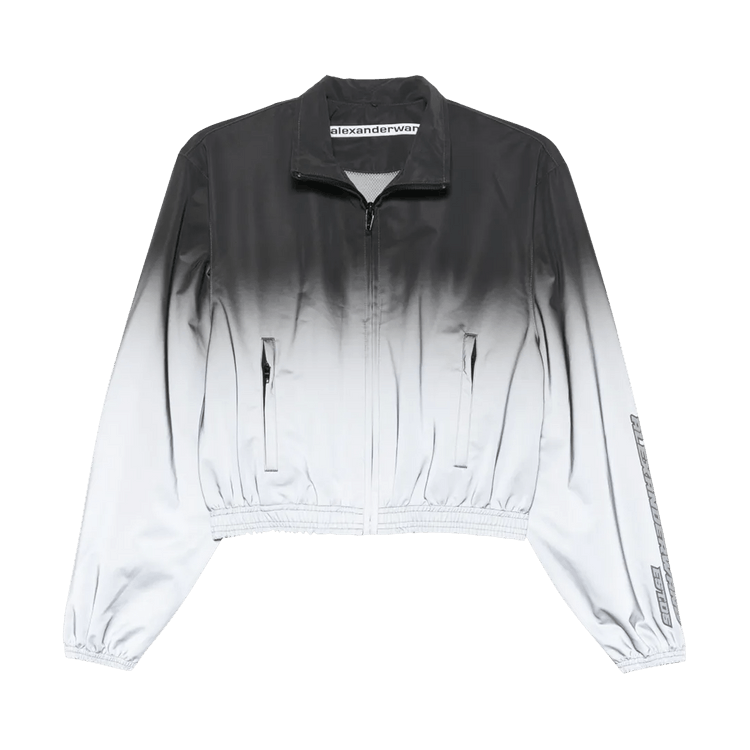 Alexander Wang Reflective Shrunken Track Jacket 'Silver/Black'