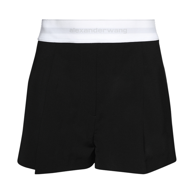 Alexander Wang High Waisted Pleated Short W/ Logo Elastic 'Black'