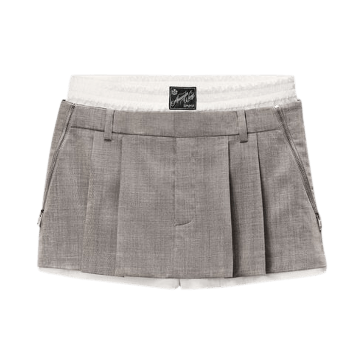 Alexander Wang Zipper Details Pre-Styled Pleated Skort 'Light Heather Grey'