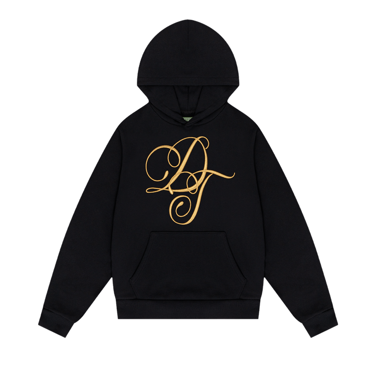 Denim Tears Metallic Gold Script Hoodie 'Black'