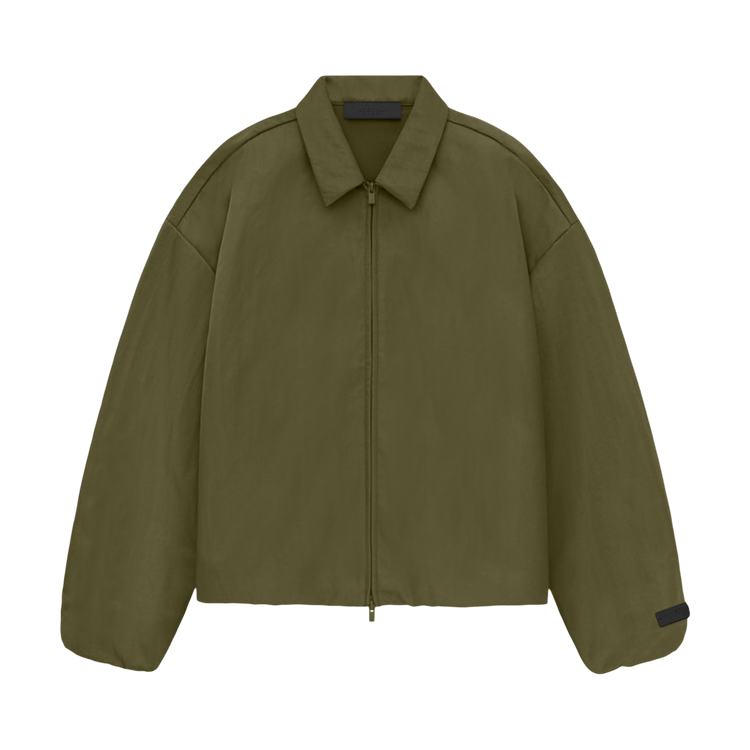 Fear of God Essentials Textured Nylon Trucker Jacket 'Military'