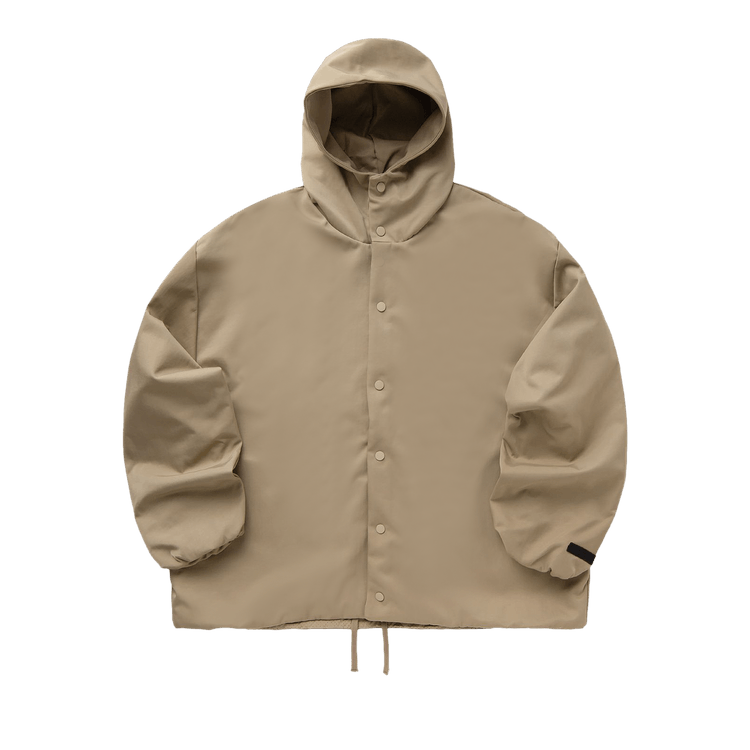 Fear of God Essentials Textured Nylon Hooded Coaches Jacket 'Beige'