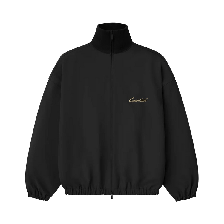 Fear of God Essentials Signature Full Zip Track Jacket 'Vintage Black'