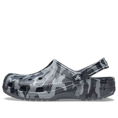 Crocs Beach Sandals Gray Camouflage Unisex