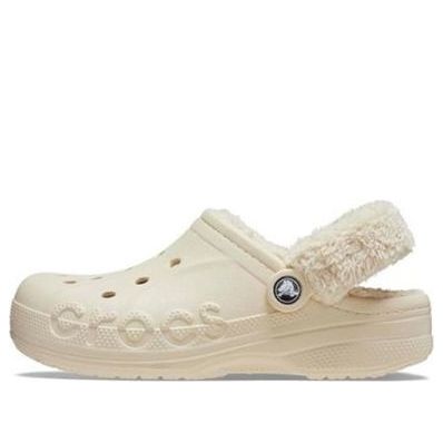 Crocs Baya Lined Fuzz Strap Clogs 'White'